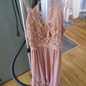 FREE PEOPLE INTIMATELY MOVEMENT ADELLA PINK SLIP DRESS ROSE COLOR XS NEW TAGS